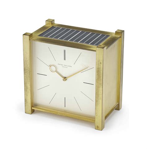 patek philippe geneve solar powered clock|Patek Philippe. A gilt brass square.